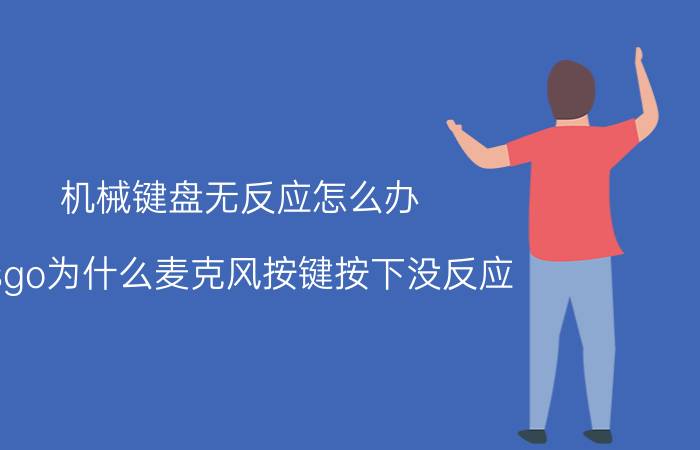 机械键盘无反应怎么办 csgo为什么麦克风按键按下没反应？